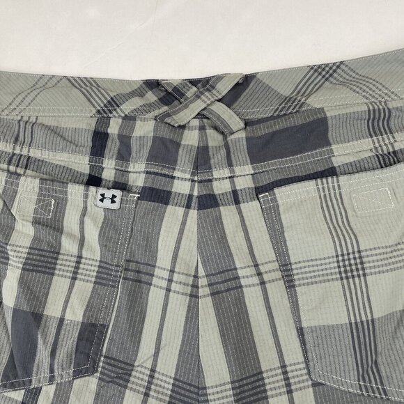 Under Armour Cargo Shorts Men’s 40 Nylon Plaid Mesh Pockets Hike Outdoors - Picture 11 of 11